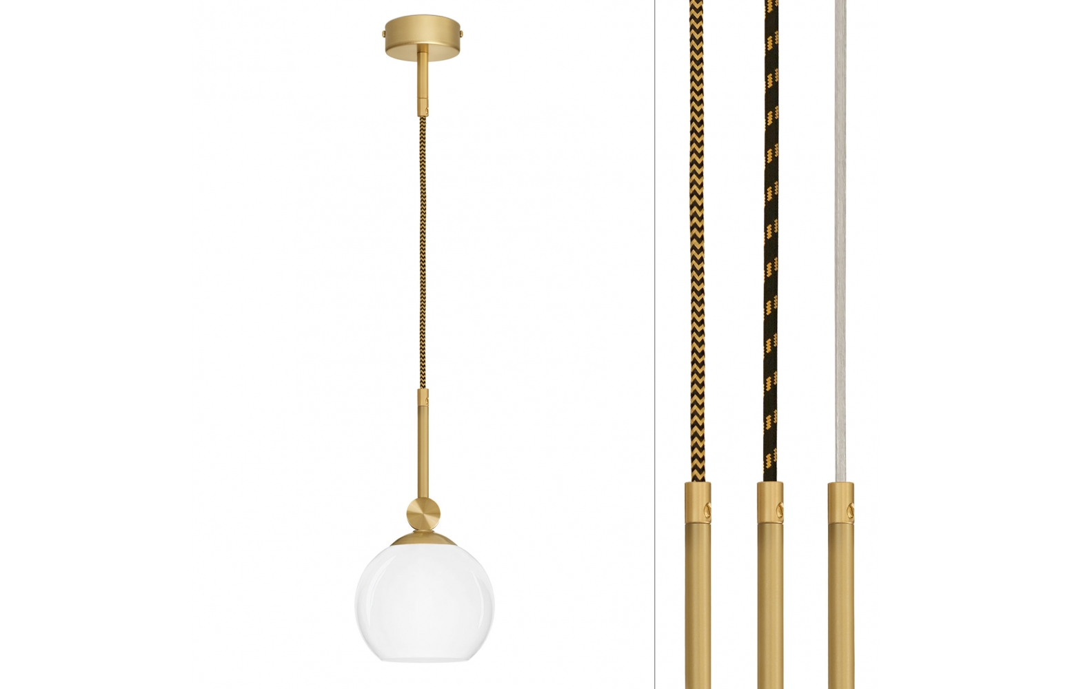 Złota wysoka lampa na przewodzie G-S1G