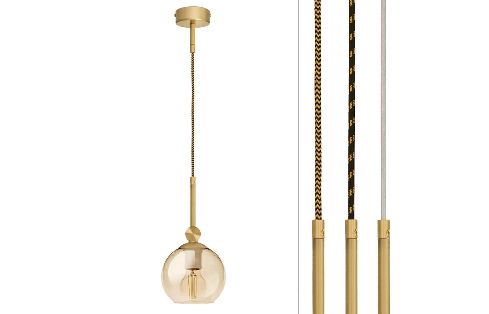 Wysoka złota lampa na przewodzie w oplocie GB-S1G