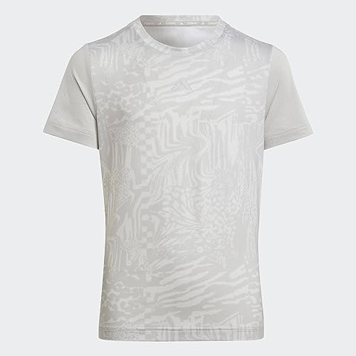 adidas Koszulka dziewczęca (krótki rękaw), Biały/szary dwa/odblaskowy srebrny, 7-8 lat