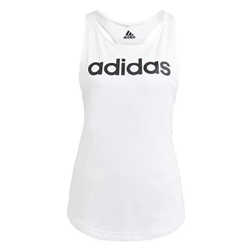 adidas Damski top W Lin Tk Tank Top, biały/czarny, L, biały i czarny, L