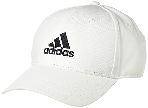 adidas Czapka baseballowa unisex z bawełny diagonalu, biały/czarny, S