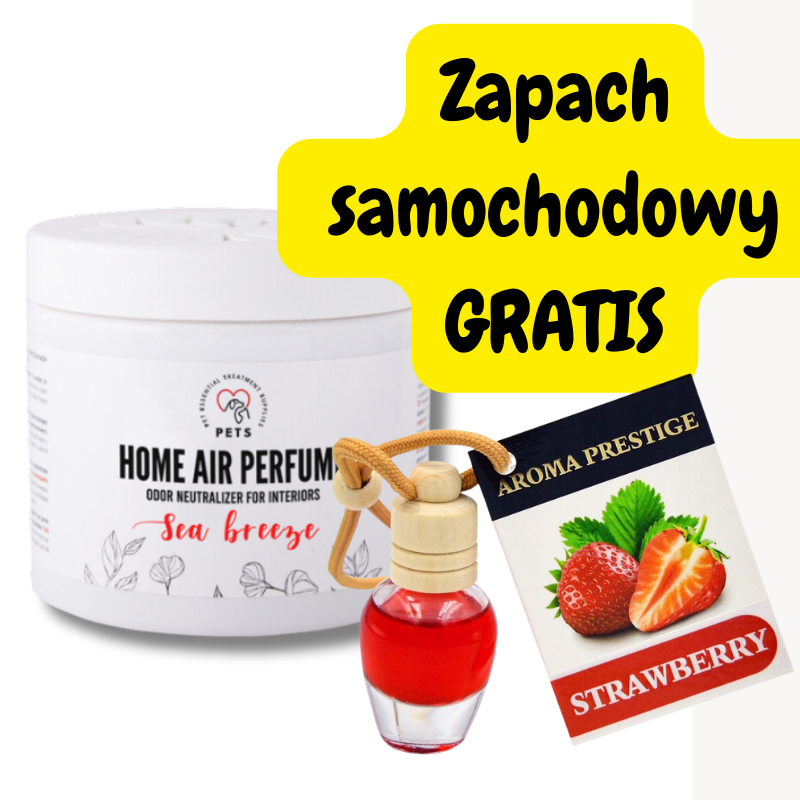 PETS HOME AIR NEUTRALIZATOR ZAPACHU DO WNĘTRZ o zapachu bryzy morskiej 170g + Zawieszka zapachowa Aroma Prestige 8ml GRATIS!