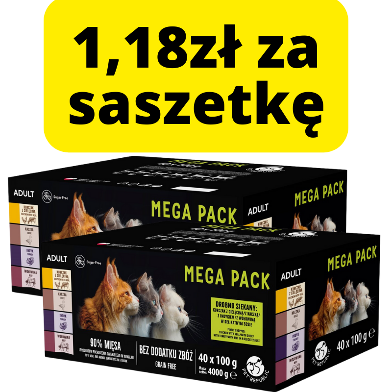 PetRepublic karma mokra dla kota kawałki w delikatnym sosie 80x100g