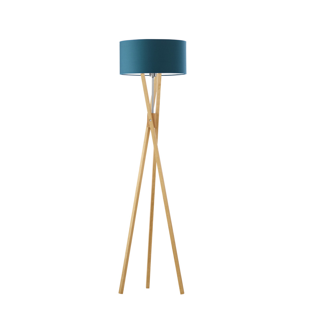 Drewniana lampa podłogowa z 3 nogami ELX