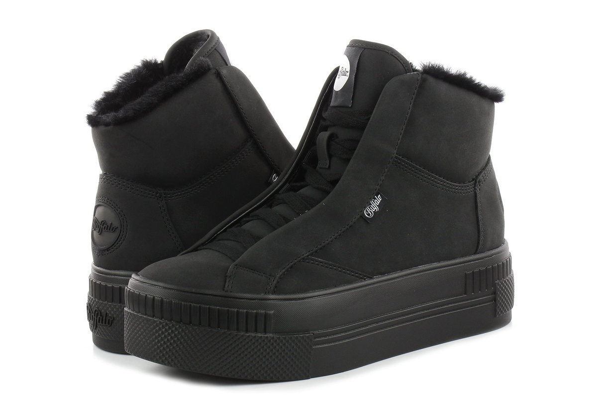trampki damskie BUFFALO - PAIRED PH WARM VEGAN BLACK, ocieplane-37