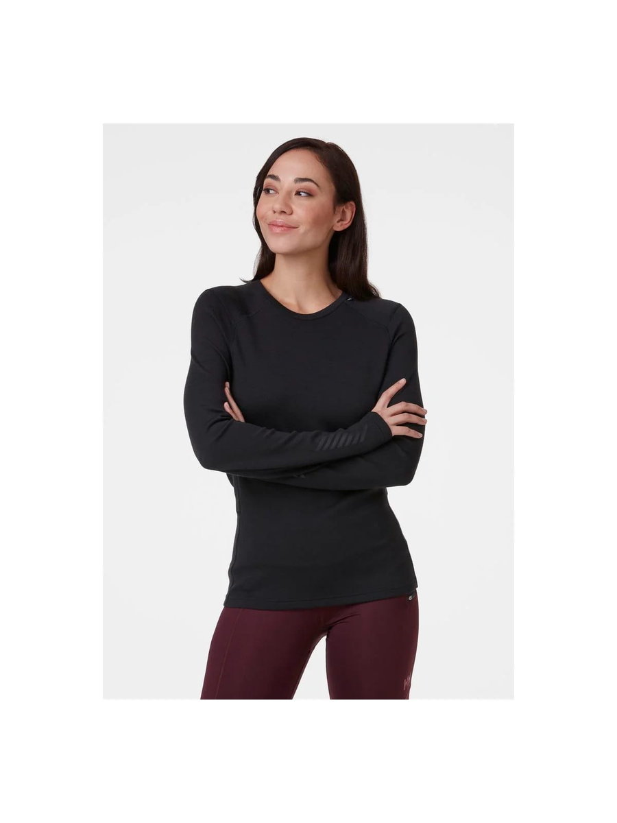 Koszulka Termoaktywna Helly Hansen W Lifa Mernio Midweight Crew czarna - XS