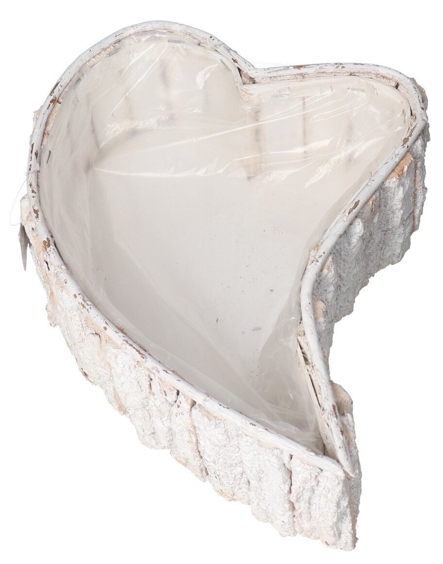 DONICZKA OSŁONKA DREWNIANA SERCE BIAŁA DONICZKI