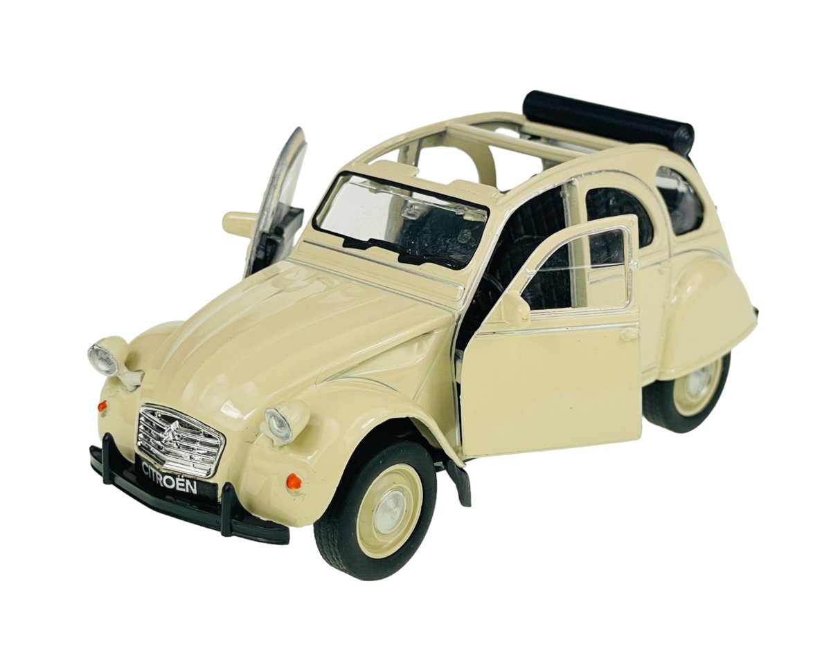 WELLY OLD TIMER CITROEN 2CV BEZ DACHU BEŻOWY 1:34 SAMOCHÓD NOWY METALOWY MODEL