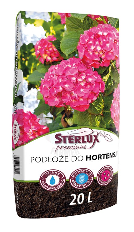 Podłoże przeznaczone do uprawy wszystkich odmian hortensji oprócz  hortensji o kwiatach w kolorze niebieskim.