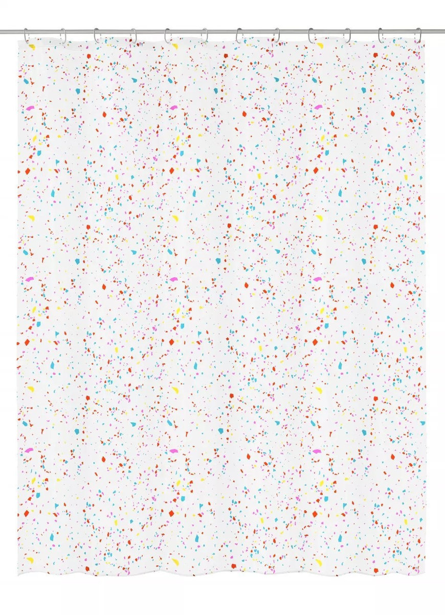 Kleine Wolke Confetti Ekologiczna Zasłona prysznicowa Multicolor 180x200 cm PEVA bezzapachowa