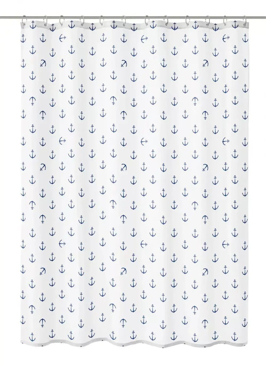 Kleine Wolke Anchor Tekstylna Zasłona prysznicowa niebieski 240x180 cm