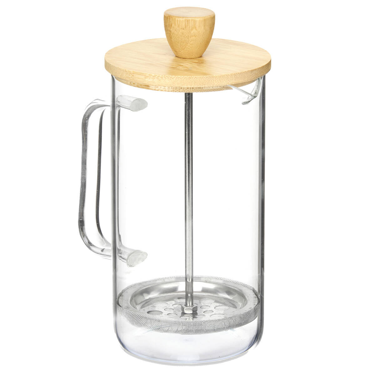 Dzbanek do herbaty szklany, bambusowe wieczko, 600 ml