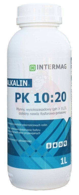 Płynny, wysokozasadowy nawóz fosforowo-potasowy (pH ≥11,3) o proporcji składników P2O5:K2O = 10:20. 
Alkaliczny odczyn roztworów nawozu ALKALIN PK 1..