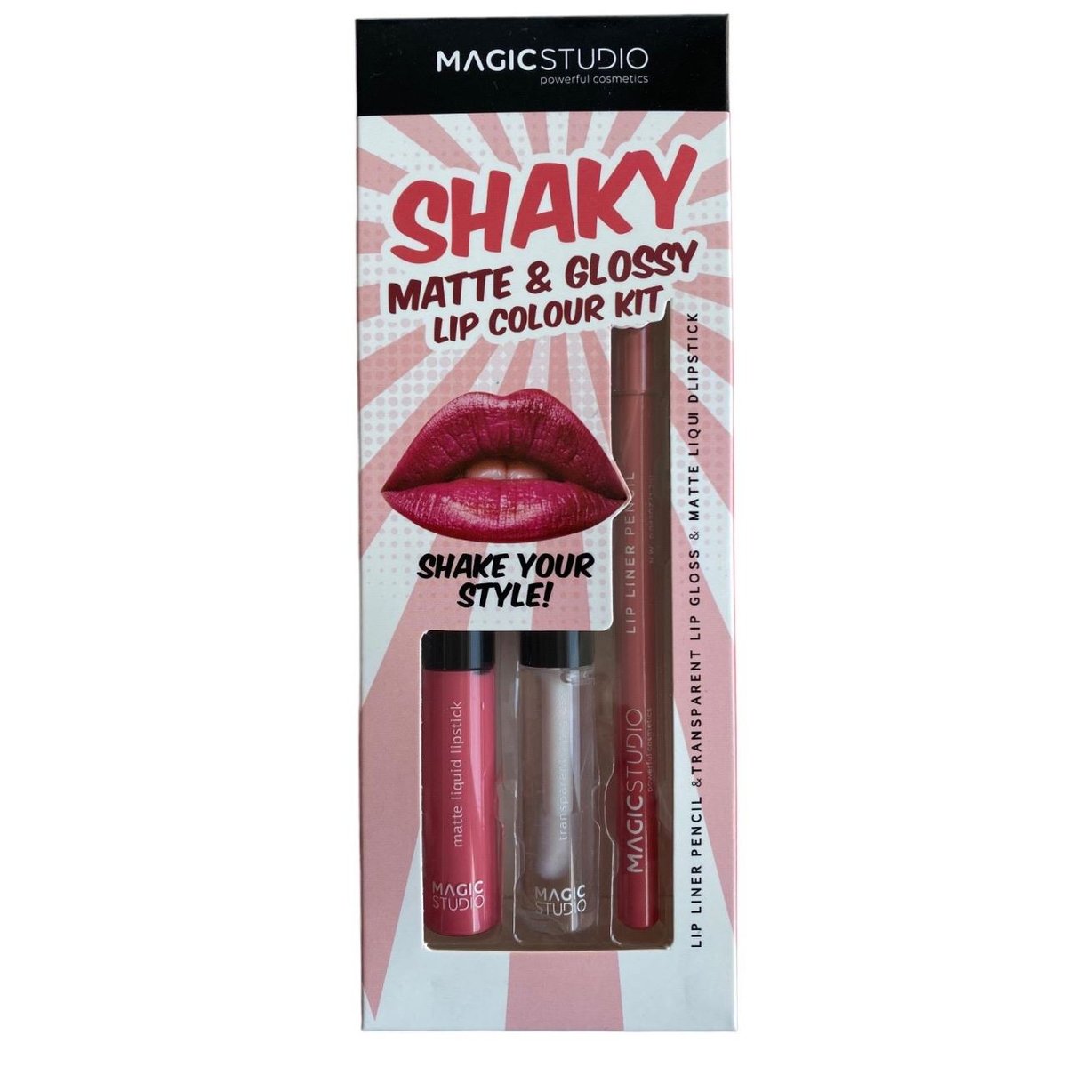 Magic Studio Shaky, Zestaw do makijażu ust, 3 szt.