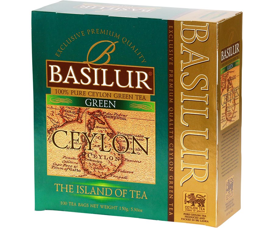 Basilur GREEN herbata zielona CEJLOŃSKA - saszetki 100 x 1,5 g