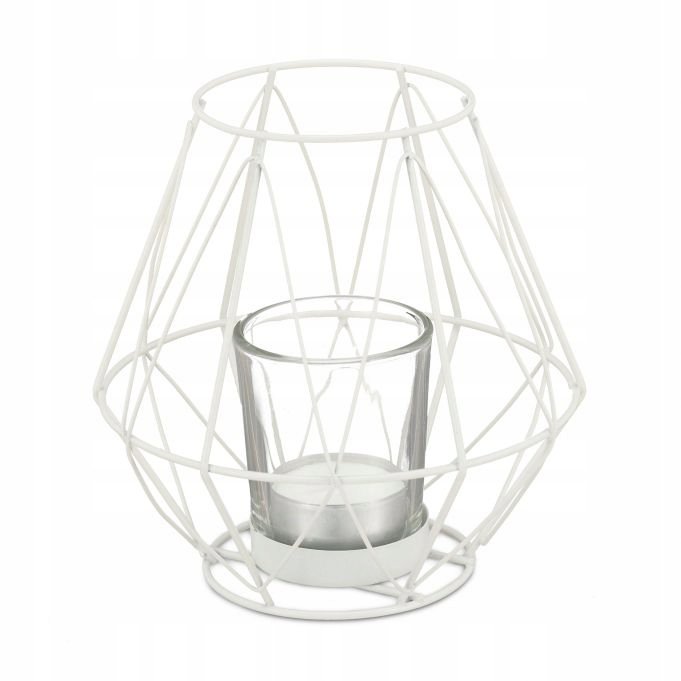 Świecznik na podgrzewacz biały