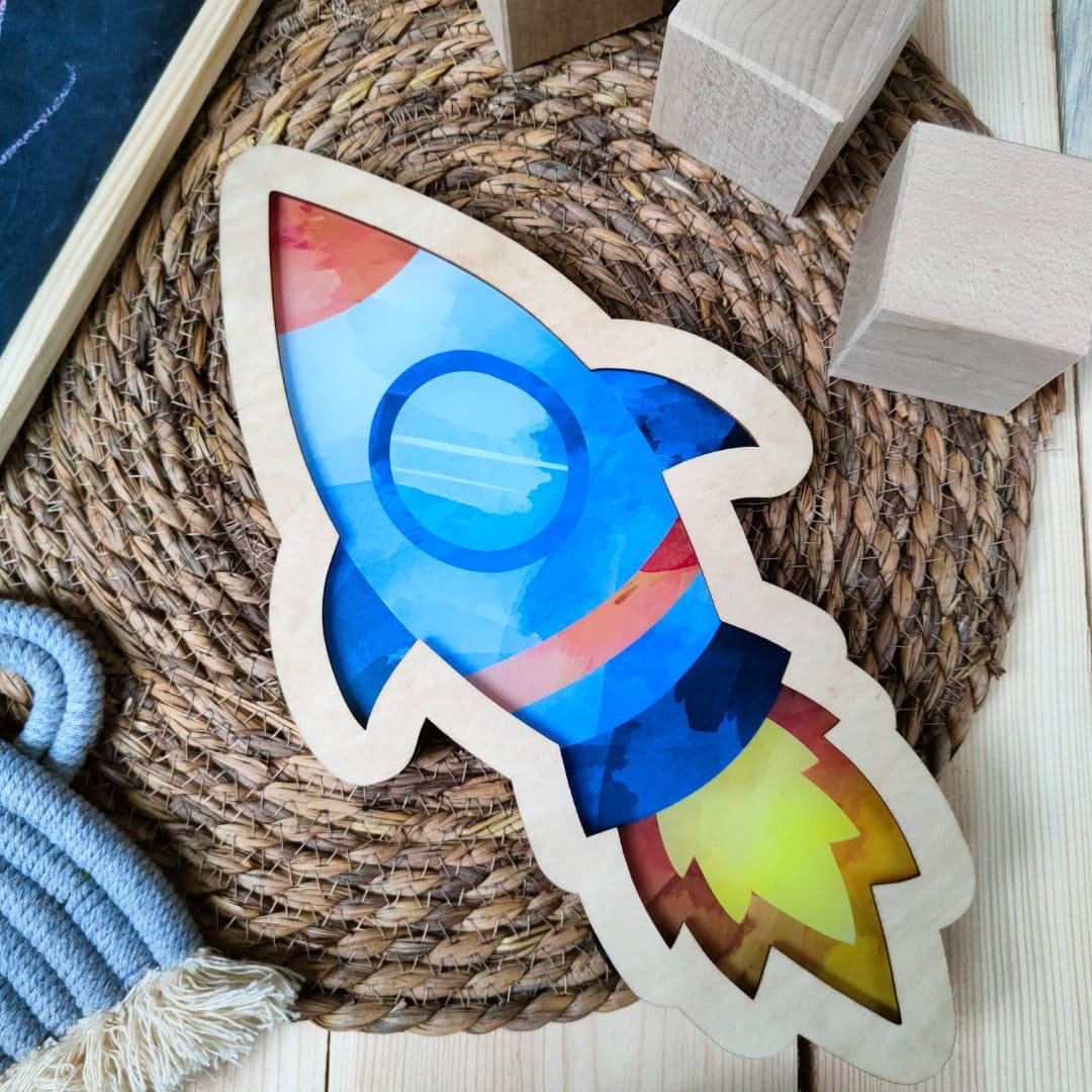 Rakieta - Nocna lampka LED do pokoju dziecka