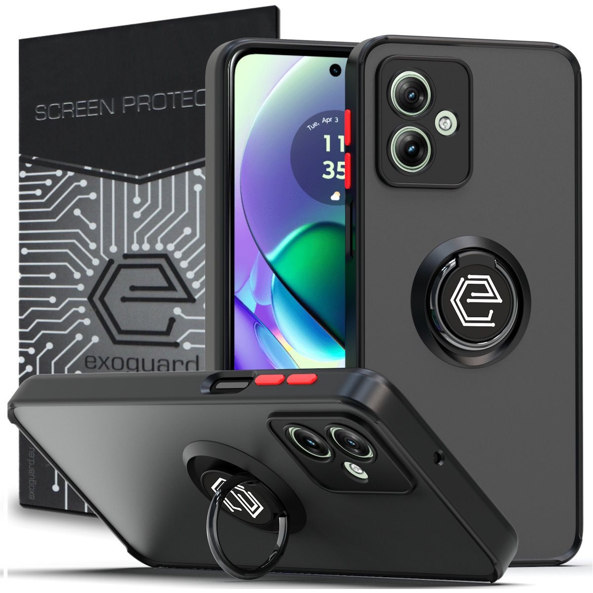 ETUI EXOGUARD O-RING + SZKŁO - MOTOROLA MOTO G54 5G / G54 5G POWER EDITION - PANCERNE CASE OBUDOWA FUTERAŁ RING
