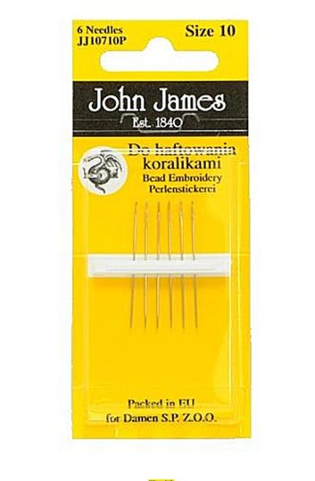 Igły do haftowania koralikami 6 szt. John James