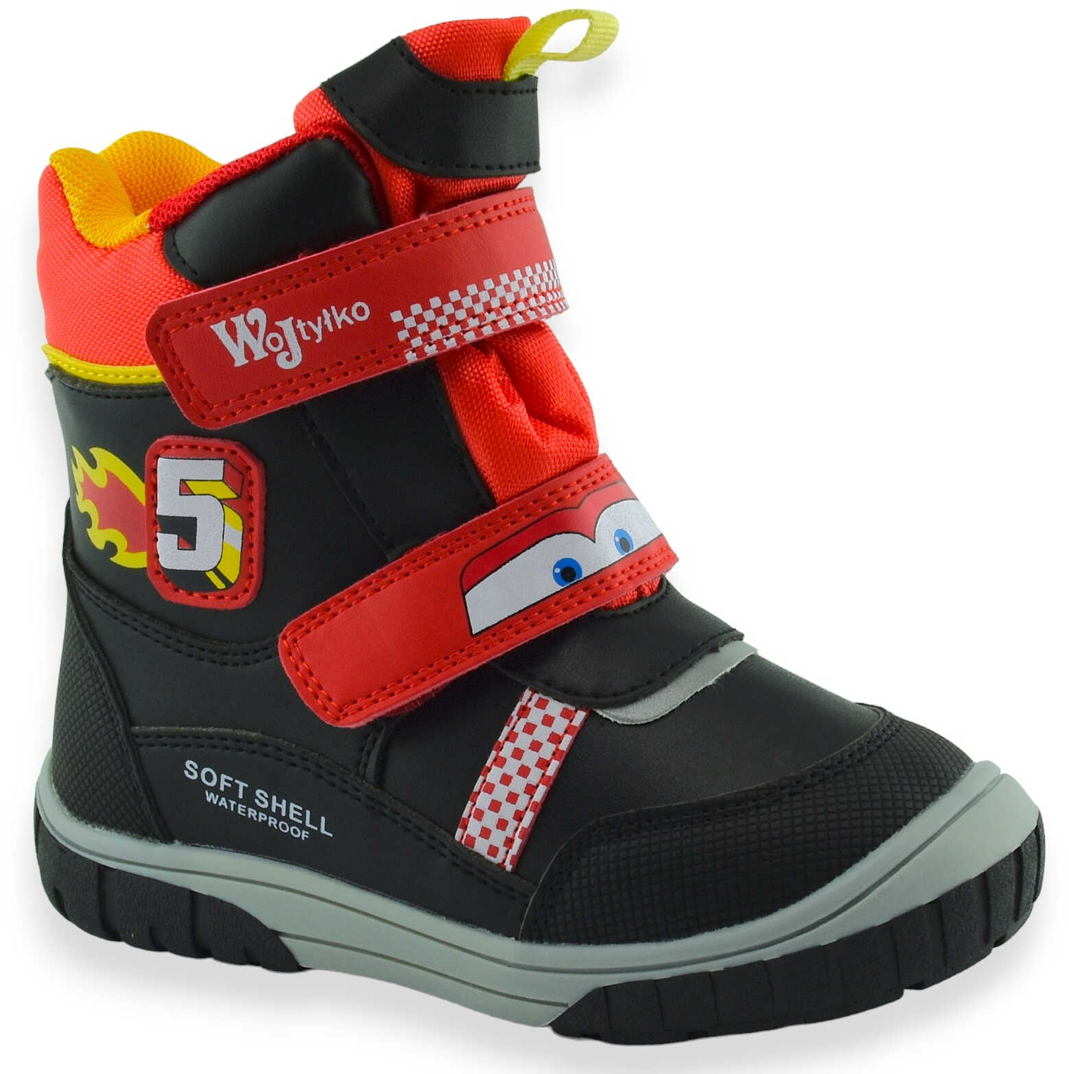 Ocieplane buty zimowe dla chłopca śniegowce Wojtyłko 24098 Softshell Czerwone