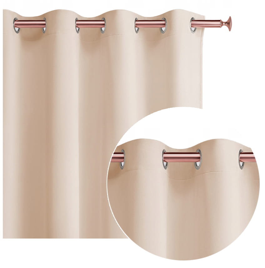 Zasłona ECRU 140x280 Przelotki Kółka