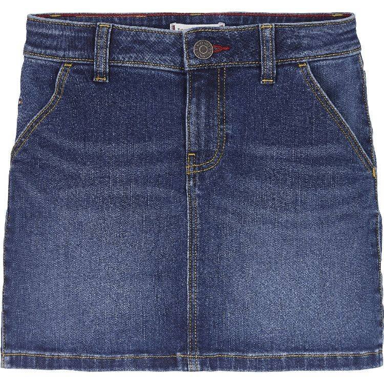 Spódnica dziewczęca Tommy Hilfiger Denim mini jeansowa-128