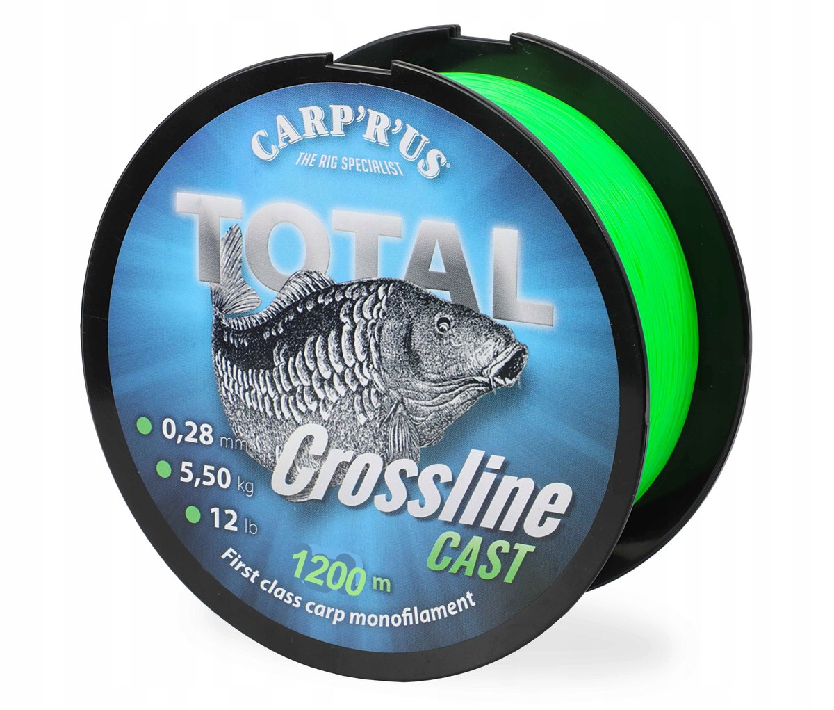 ŻYŁKA WĘDKARSKA CARP'R'US TOTAL CROSSLINE CAST GREEN 0,28 MM 1200 M 5,5 KG