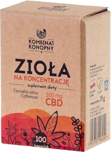 Intenson, Kombinat Konopny, Zioła na koncentrację, 100 kaps.
