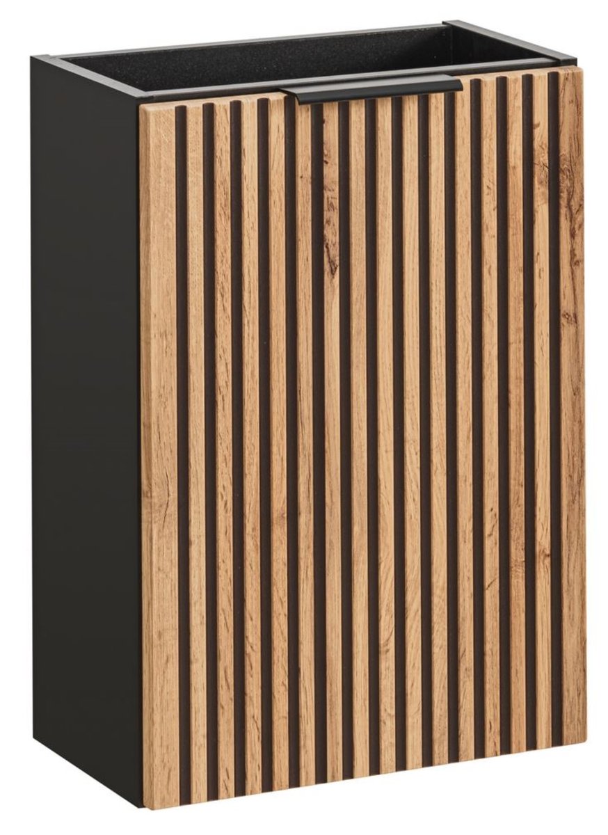 WISZĄCA Szafka do Łazienki CZARNA 40 cm RYFLOWANA