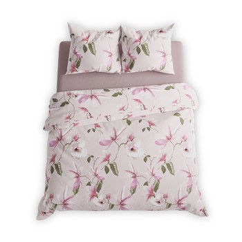 POŚCIEL 220x200 SATYNA 100% BAWEŁNA KWIATY MAGNOLIA