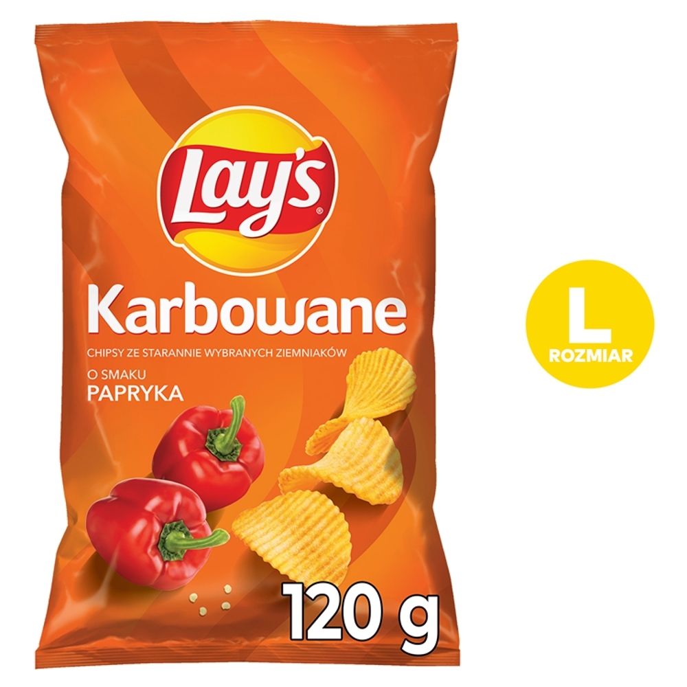 Lay's Chipsy ziemniaczane karbowane o smaku papryki 120 g