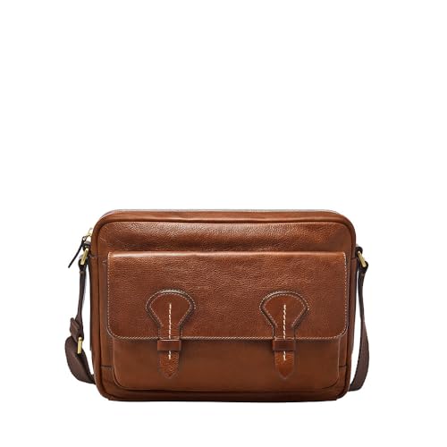 Fossil Men's MBG9619210 męska skóra Courier Bennett LiteHide, brązowa, brązowy, jeden rozmiar