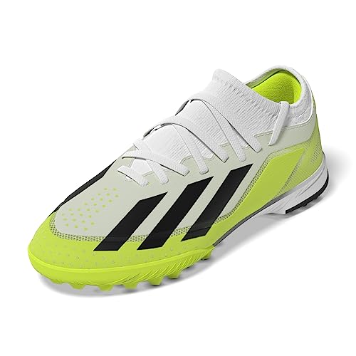 adidas Dziecięce buty piłkarskie, uniseks X Crazyfast.3, Ftwr biały rdzeń czarny klarowna cytryna, 28 EU