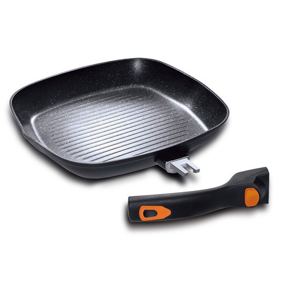 Patelnia grillowa Berlinger Haus Granit Diamond Line, czarny, 28 cm, 2 elementy