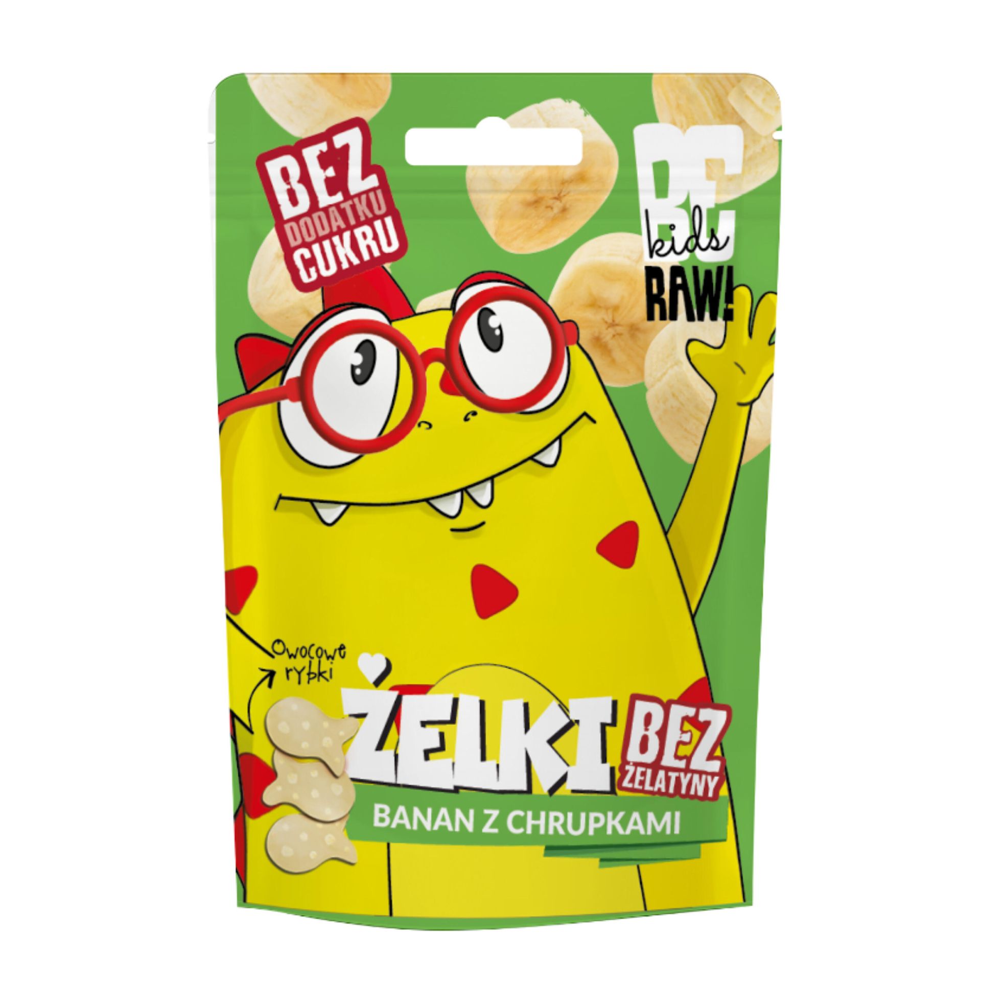 BeRAW Kids Żelki banan z chrupkami BeRaw Kids, 35g
