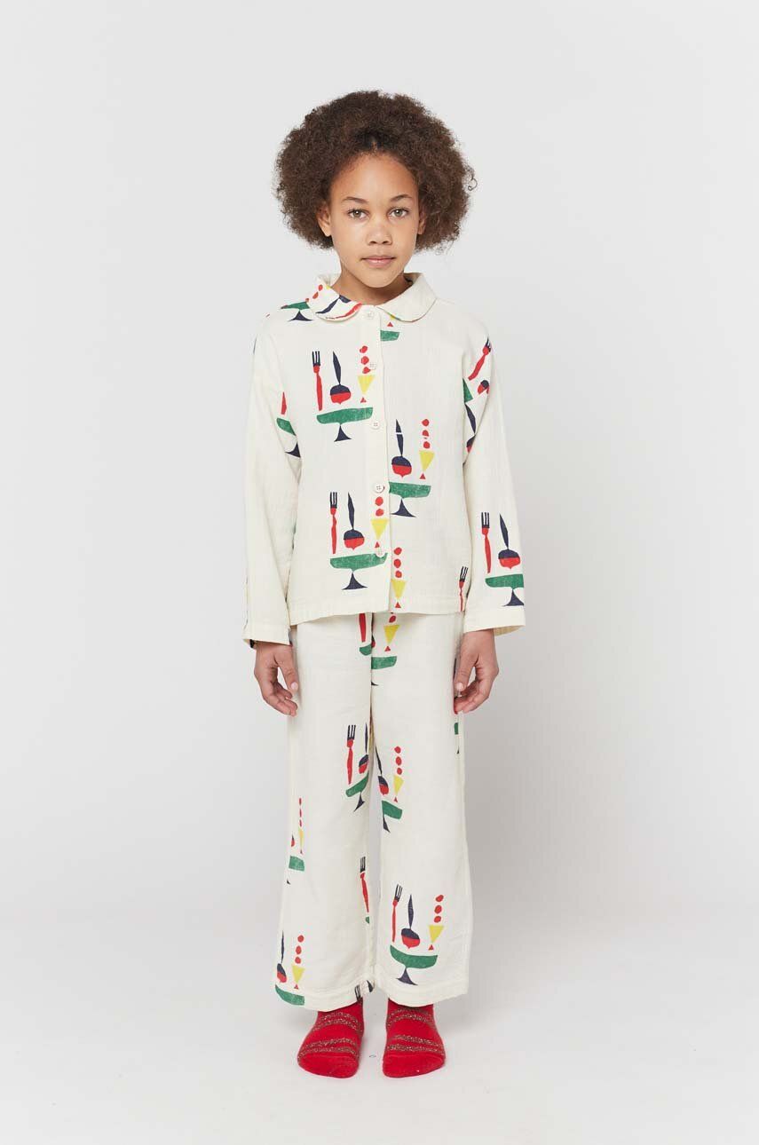 Bobo Choses piżama bawełniana dziecięca kolor beżowy wzorzysta