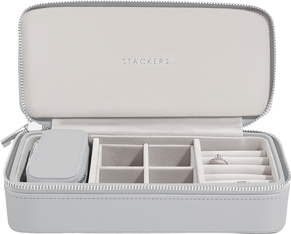 Pudełko podróżne na biżuterię Travel Large Stackers kamienna szarość