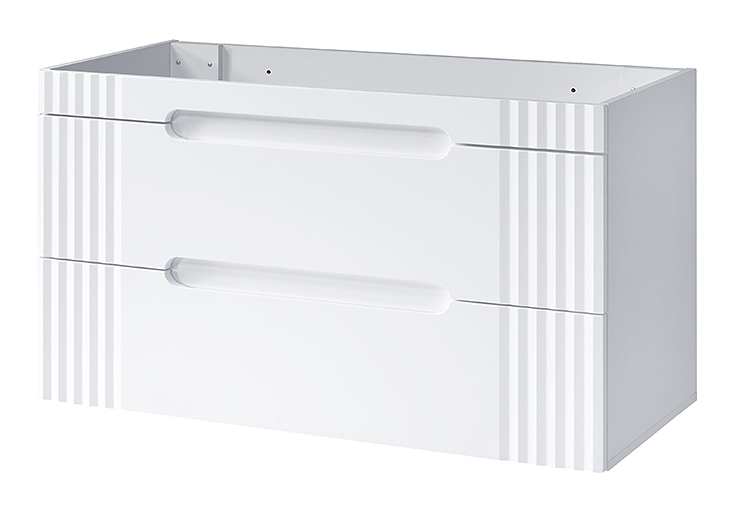 Biała szafka na 2 umywalki z szufladami 120 cm C7-T85