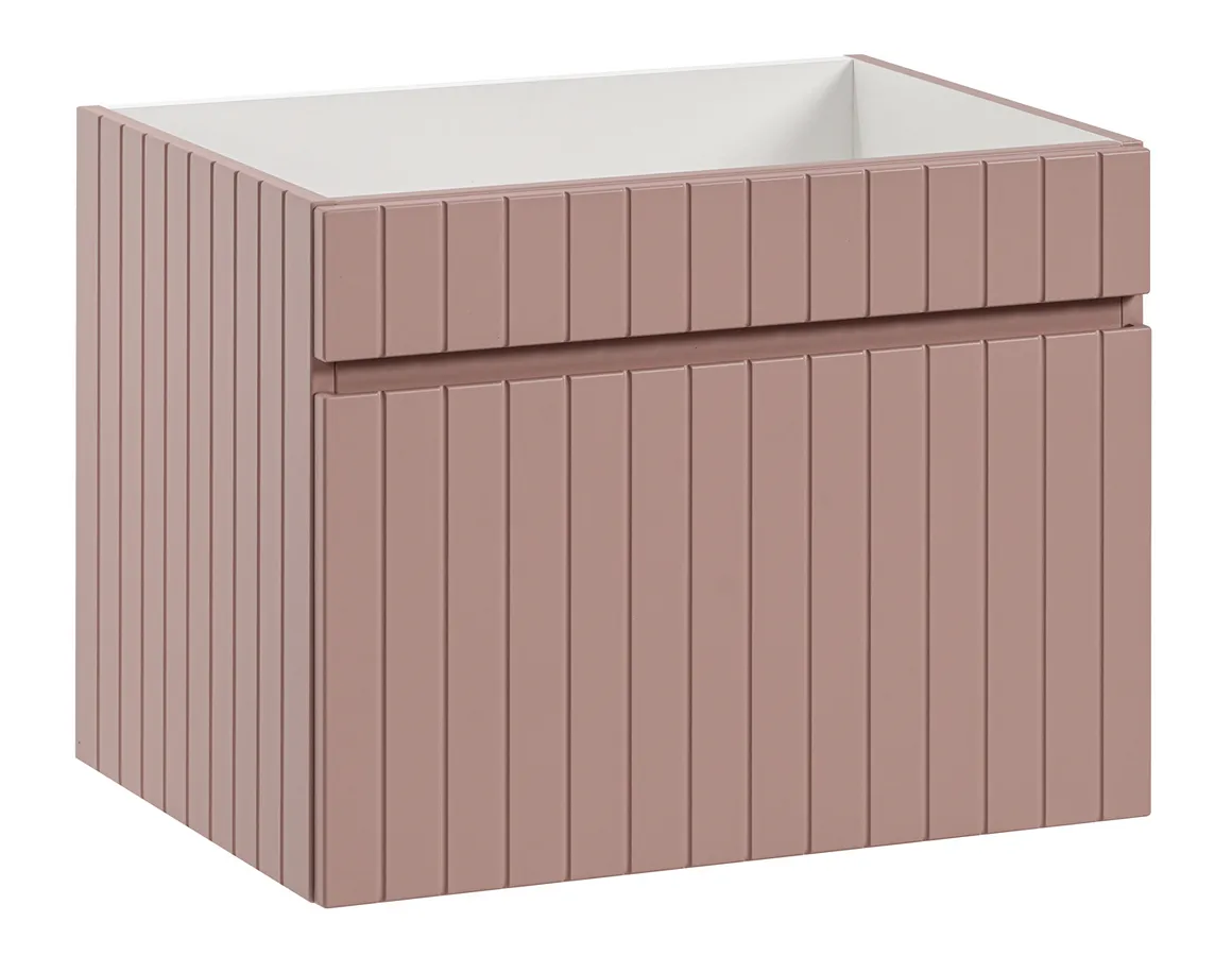 Różowa szafka pod umywalkę 60 cm z lamelami E0-G81
