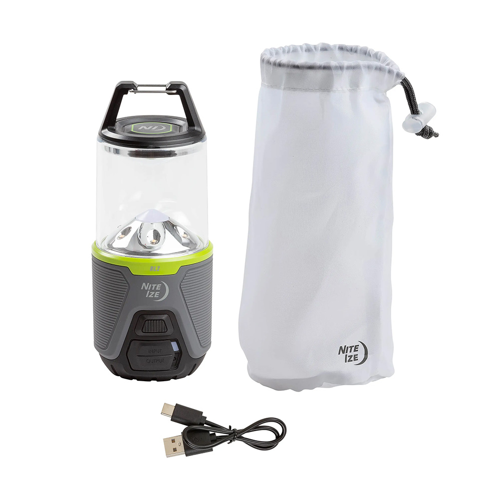 Nite Ize - Akumulatorowa lampa kempingowa Radiant® RL2™ - 400 lm - Szara / Zielona - RL2-17-R8