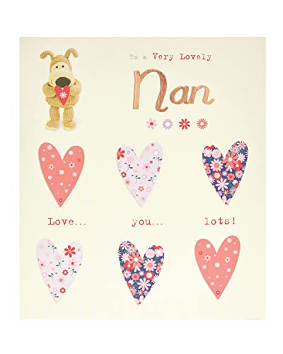 Boofle Kartka urodzinowa dla babci z kopertą - uroczy wzór z boofle trzymającym serce