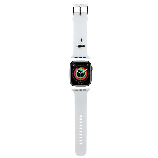 Karl Lagerfeld Pasek silikonowy do Apple Watch 1/2/3/4/5/6/7/8/9/SE/Ultra 42/44/45/49mm biały/white strap 3D Rubber Karl Head
