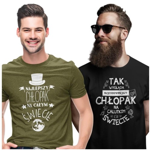 Zestaw koszulek dla Twojego Chłopaka na prezent koszulki na urodziny z napisem: 