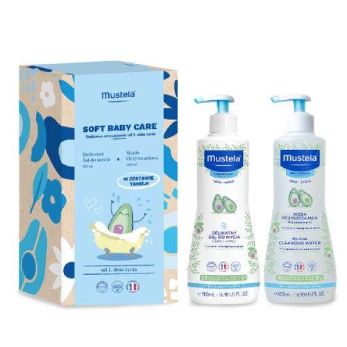 MUSTELA Zestaw Soft Baby Care: Delikatny żel do mycia, 500ml + Woda oczyszczająca, 500ml >> 0zł za wysyłkę przy zakupach od 149 zł 