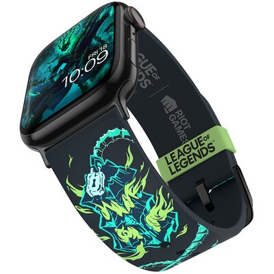 Pasek MOBY FOX League of Legends Thresh do Apple Watch 2/3/4/5/6/7/8/9/SE/SE 2022/Ultra/Ultra 2 (38/40/41/42/44/45/49mm) Czarny