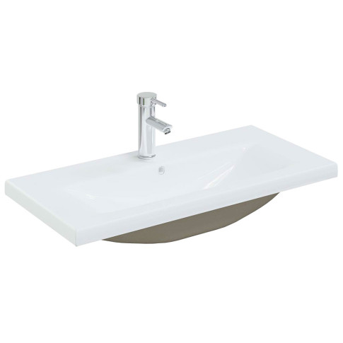 Ceramiczna umywalka wpuszczana w blat z baterią H2-T03