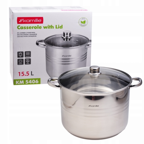 Garnek gastronomiczny wysoki stalowy 15,5L