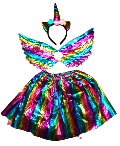 KOSTIUM STRÓJ JEDNOROŻEC SPÓDNICA OPASKA MULTIKOLOR