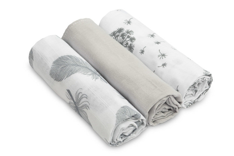 Pieluszka muślinowa 70x80 3szt. szary Sensillo