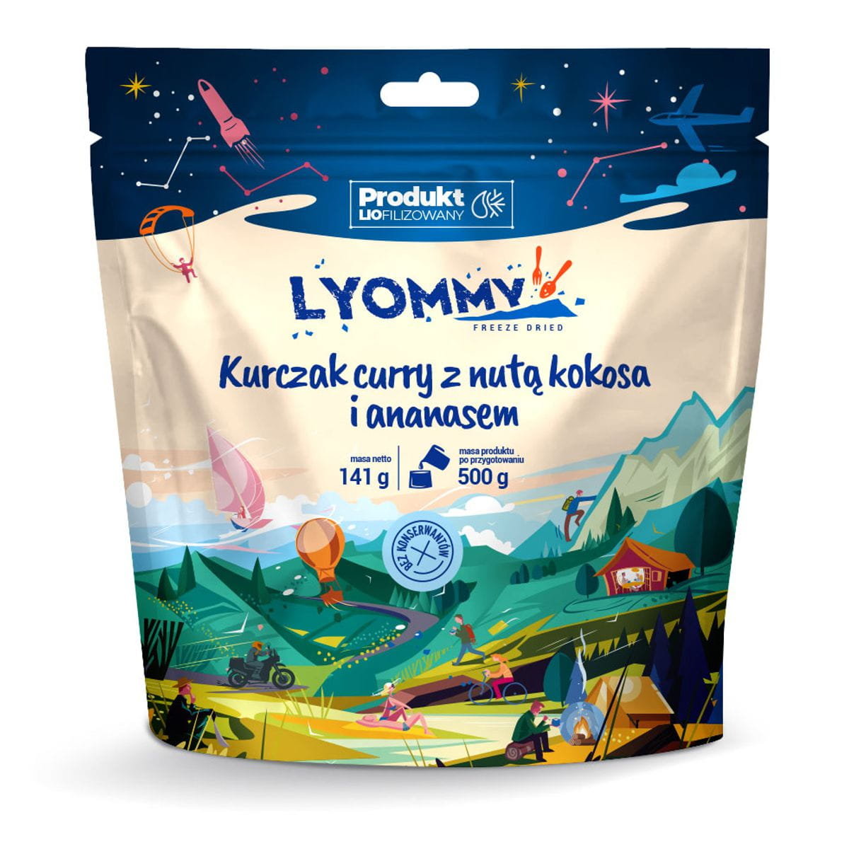 Liofilizat Lyommy Kurczak curry z nutą kokosa i ananasem 500g